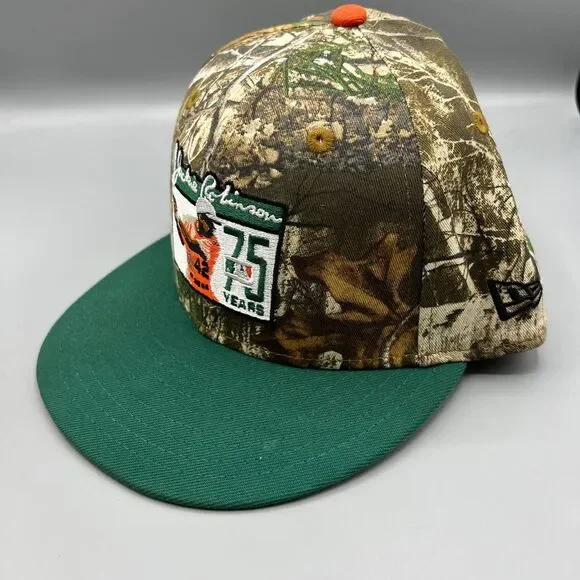 Jackie‎ Robinson Hat Men 7 1/2 Realtree Green 59Fifty New Era Fitted Cap